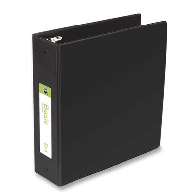 3 Ring Label Holder Binder 3" Capacity 11"x8-1/2" Black