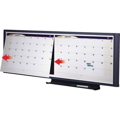 2-Month Wall Calendar Four Markers3'x1'Graphite Frame