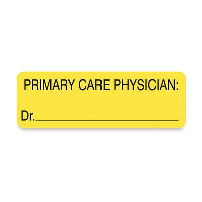 ""Primary Care Phys."" Label 3""x1 250/RL Yellow