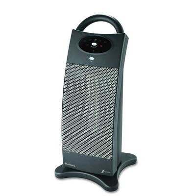 Digital Ceramic Tower Heater, One-Touch, 10"x10"x22", Black