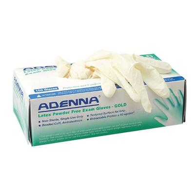 Gold Latex Exam Gloves Smooth Interior Small 100/BX