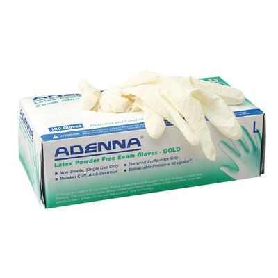 Gold Latex Exam Gloves Smooth Interior Large 100/BX