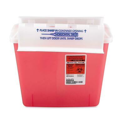 Biohazard Sharps Refill w/Sharpstar Lid 5 Qt. Red