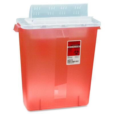Biohazard Sharps Container W/Clear Lid 3 Gallon Red<br>RED<br>Sold by theEA<br>2 EA/CT