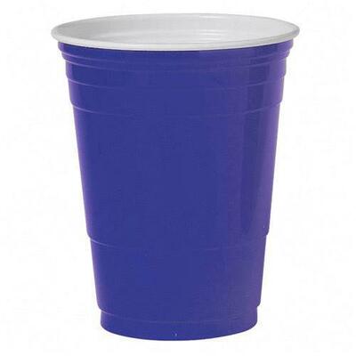 Party Cups Plastic 16 oz. 1000/CT Blue<br>
