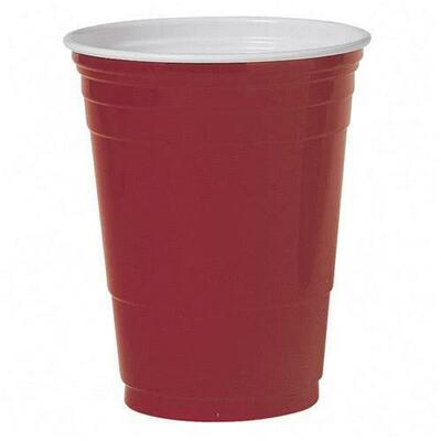 Party Cups Plastic 16 oz. 1000/CT Red<br>