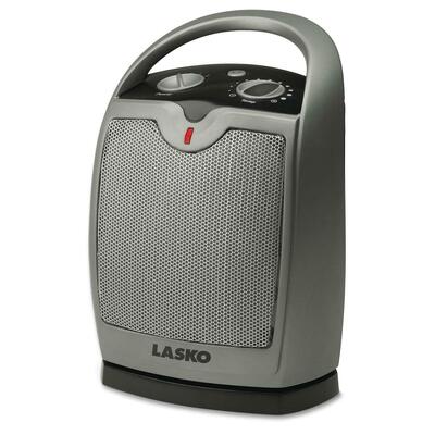 Oscillating Ceramic Heater,3-Settings,11-5/8"x4"x18",Gray