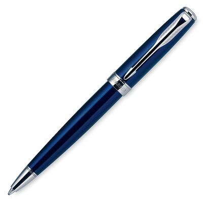 Ballpoint PenRefillableTwist ActionBlue w/ Silver Trim