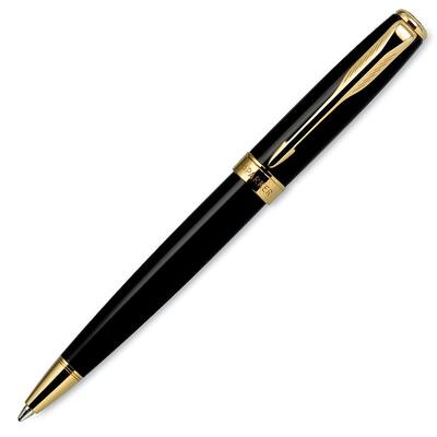 Ballpoint PenRefillableTwist ActionBlack w/ Gold Trim