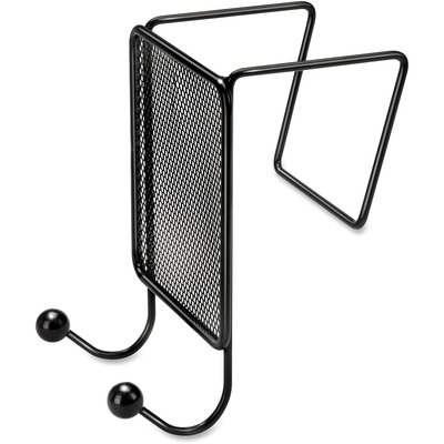 Coat Hooks 2 Hooks Partition Mount 4"x5-3/8"x6" Black
