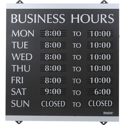 Business Hours Signw/176 3/4" Characters14"x13"SR/BK