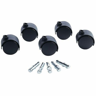 Duet Casters 2" Dia B/K Stems Hard Wheel