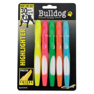 Pocket Highlighter Chisel Point 5 per Pack YW per Pack/GN/OE/BE