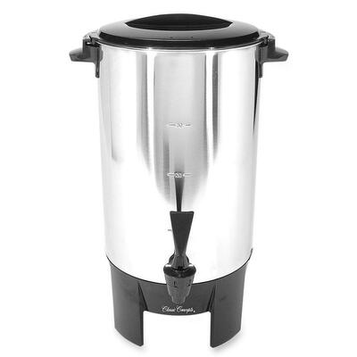 30 Cup Percolating Urn10"x10"x15"3 ProngStainless Steel