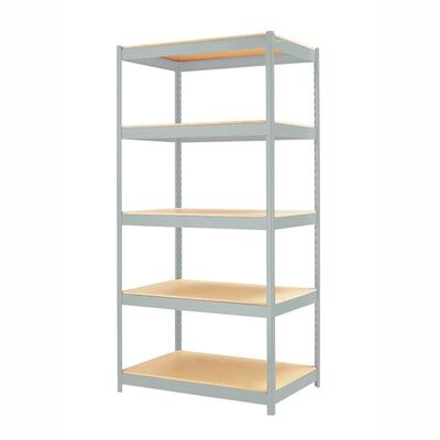 Steel Shelvesw/ Board Shelve3300 lb Cap36"x24"x72"Gray