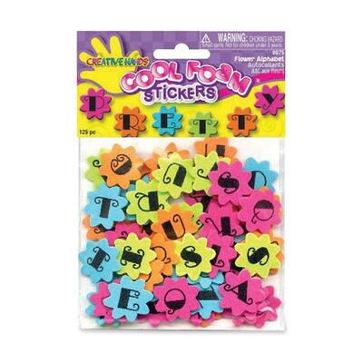 Flower ABC Foam Stickers 125 per Pack 6 Assorted Colors<br>BRITE<br>Sold by thePK<br>216 PK/CT