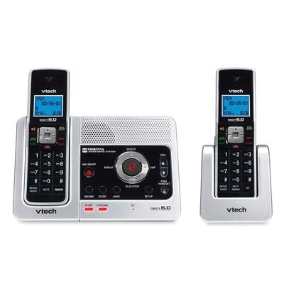 6.0 Cordless Phone, w/ Answering Machine, Black/Silver