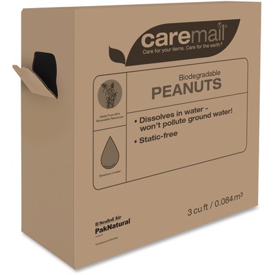 Biodegradable Peanuts, 3 Cubic Feet, Static-Free, White