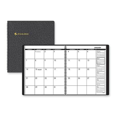 13-Month Planner, Jan 09-Jan 10, 9"x11" Page Size, Black