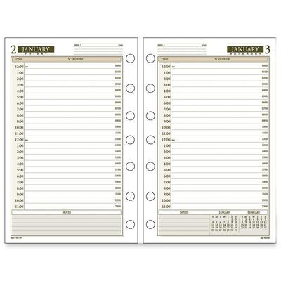 Daily Planner Refill,Jan-Dec,1PPD,7HP,8-1/2"x5-1/2",WE/CM