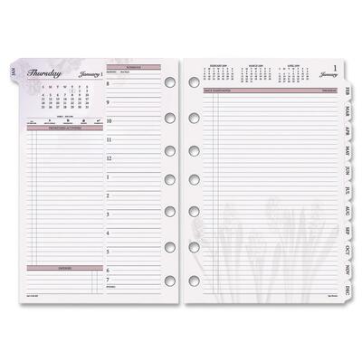 Daily Planner Refill,Jan-Dec,2PPD,7HP,8-1/2"x5-1/2",WE/CM