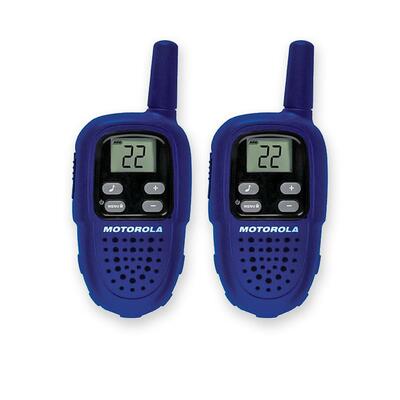 2-Way Radios,w/10 Mile Range,22 Ch,2-2/5"x1-1/3"x4-7/8",BE