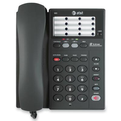 Speakerphone, 2-Line Memory, 24-Number Memory, Graphite