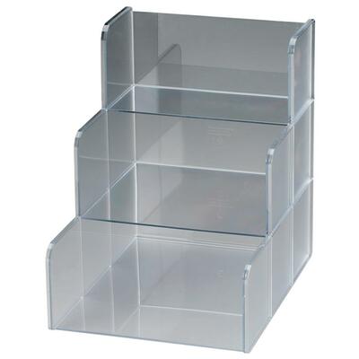 3-Compartment Shelf Organizer, 12"x9-3/8"x12", Clear