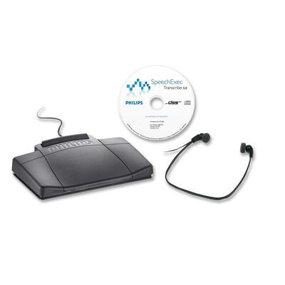 Digital Transcription Kit,USB Connection,7-1/2"x5-1/2"x2",BK