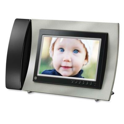 PhotoPhone,w/Photo CID,7"Screen,Desk/Wall Mount,Silver/Black