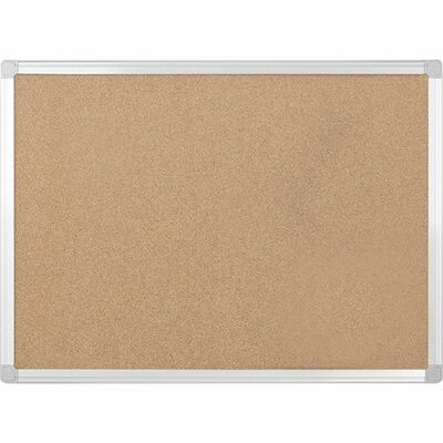 Cork Board, w/ Mount Hardware, 4'x3', Aluminum Frame
