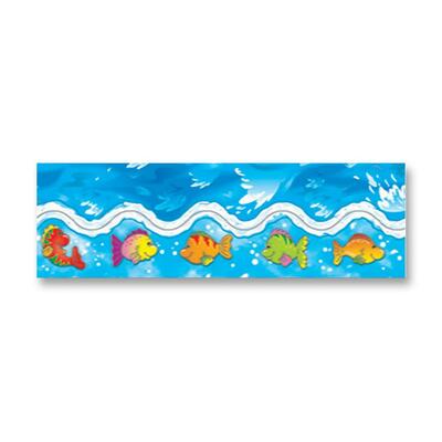 Fish and Waves Border, Grades PK-8, 12 Strips, 3'x3
