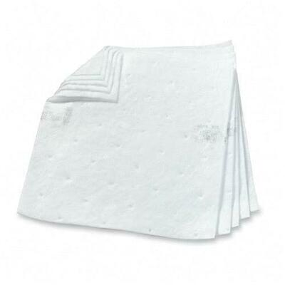 Double Oil Absorb Pad,17"x19",Absorbs 66 Gal,100/CT,White