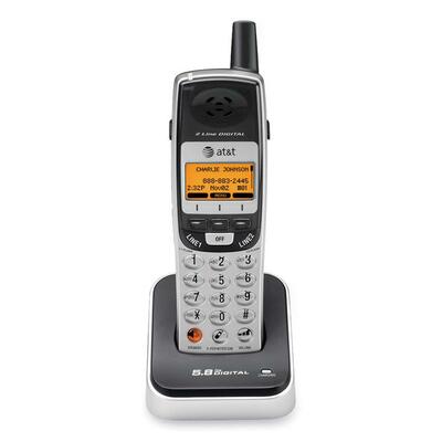 Digital Expansion Handset,5.8GHz,2-Line,Black/Silver