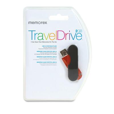 USB Travel Drive, Capless, 2GB, Blue LED Status Light