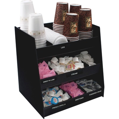 Vertical Condiment Organizer,9 Cmpmnt,14-1/2"x11-3/4"x15",BK