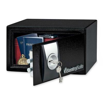 Electronic Safe w/4 Bitted Key Lock,11-7/16"x10-3/8"x6-9/16"