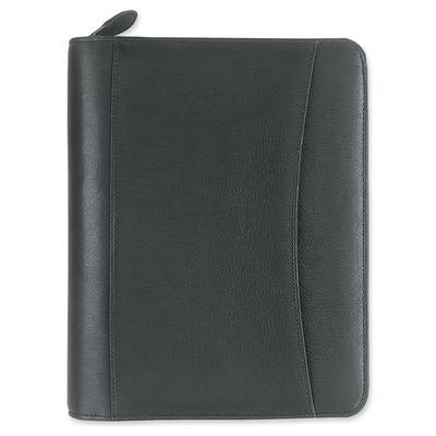 Mgmnt Binder,w/ Zipper,6-Ring,Compact,4-1/4"x6-3/4",Black