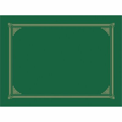 Certificate,Document Cover, 12-1/2"x9-3/4", 6 per Pack Green