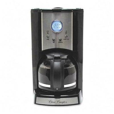 Commercial Cofeemaker,8-1/2"x11"x14", Stainless Steel/Black