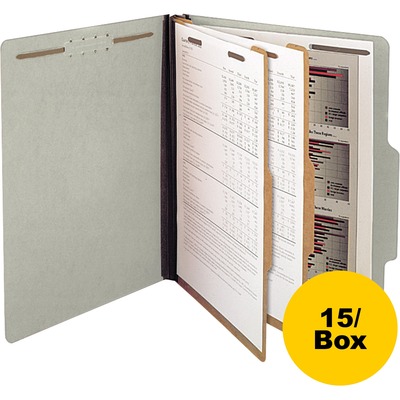 Classification Folder,2 Dividers,6 Fasteners,Ltr,Pale Green