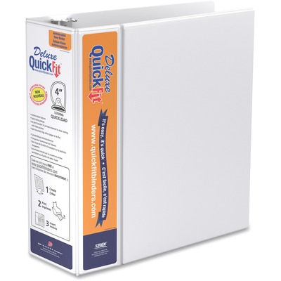Deluxe Binder, D-Ring, 4", 11-1/4"x11-3/4", White