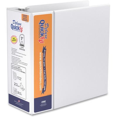 Deluxe Binder, D-Ring, 5", 11-1/4"x11-3/4", White