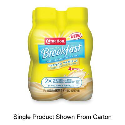 Breakfast To Go Bottles, 11oz, 12/CT, Vanilla