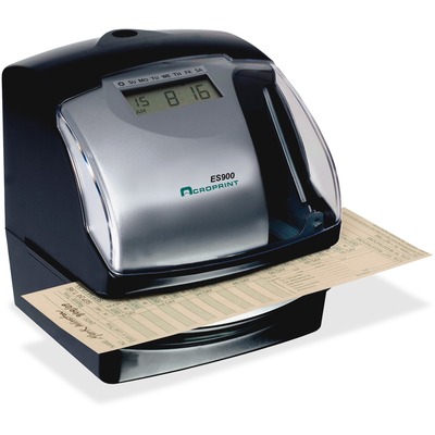 Electric Time Recorder,Wall/Table Mountable,Black/Gray