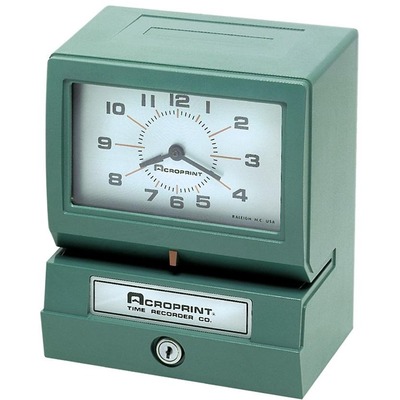 Electric Print Time Recorder,Records Month/Date/Hour/Minutes