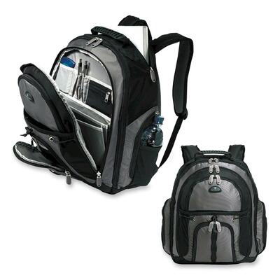 Backpack, Sport, Padded, 14-1/2"x6"x17-1/2", Black/Gray