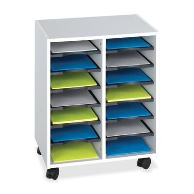 14-Compartment Orgnzr, 4-Casters, 21-1/2"x13-1/2"x26",Gray
