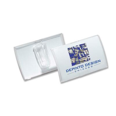 Badges, Slip-On Clip, 3-3/4"X2-1/4", Key A, 25/BX, Clear