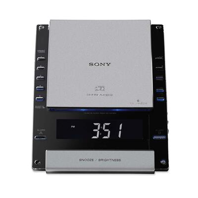 AM/FM Stereo CD Clock Radio,10-7/16"x8-15/16"x7-7/8",Black